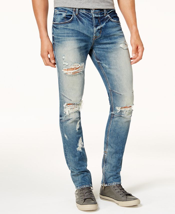 i aften film Mig Hudson Jeans Men's Slouchy Skinny-Fit Ripped Jeans - Macy's