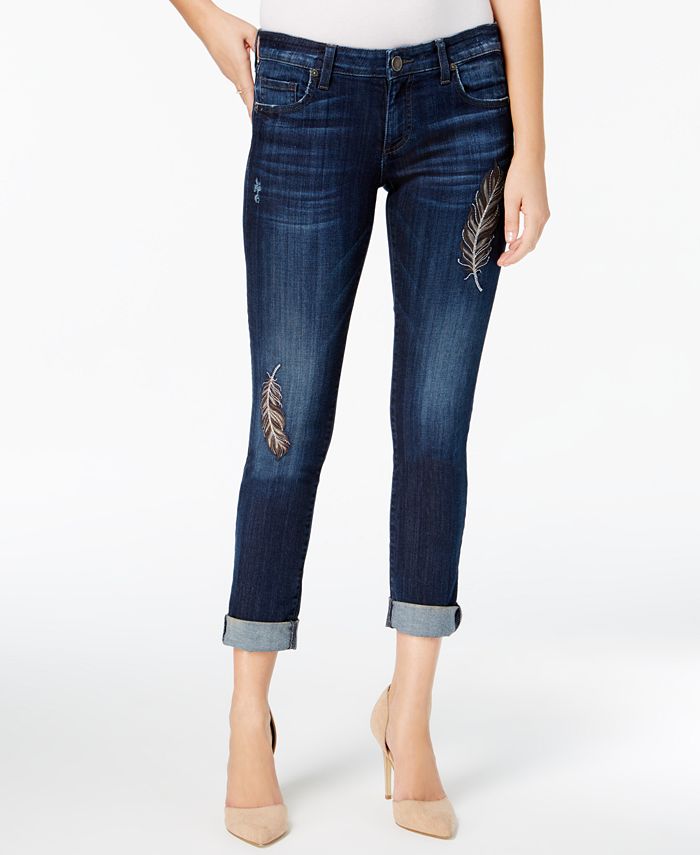 Kut from the Kloth Catherine Embroidered Boyfriend Jeans - Macy's