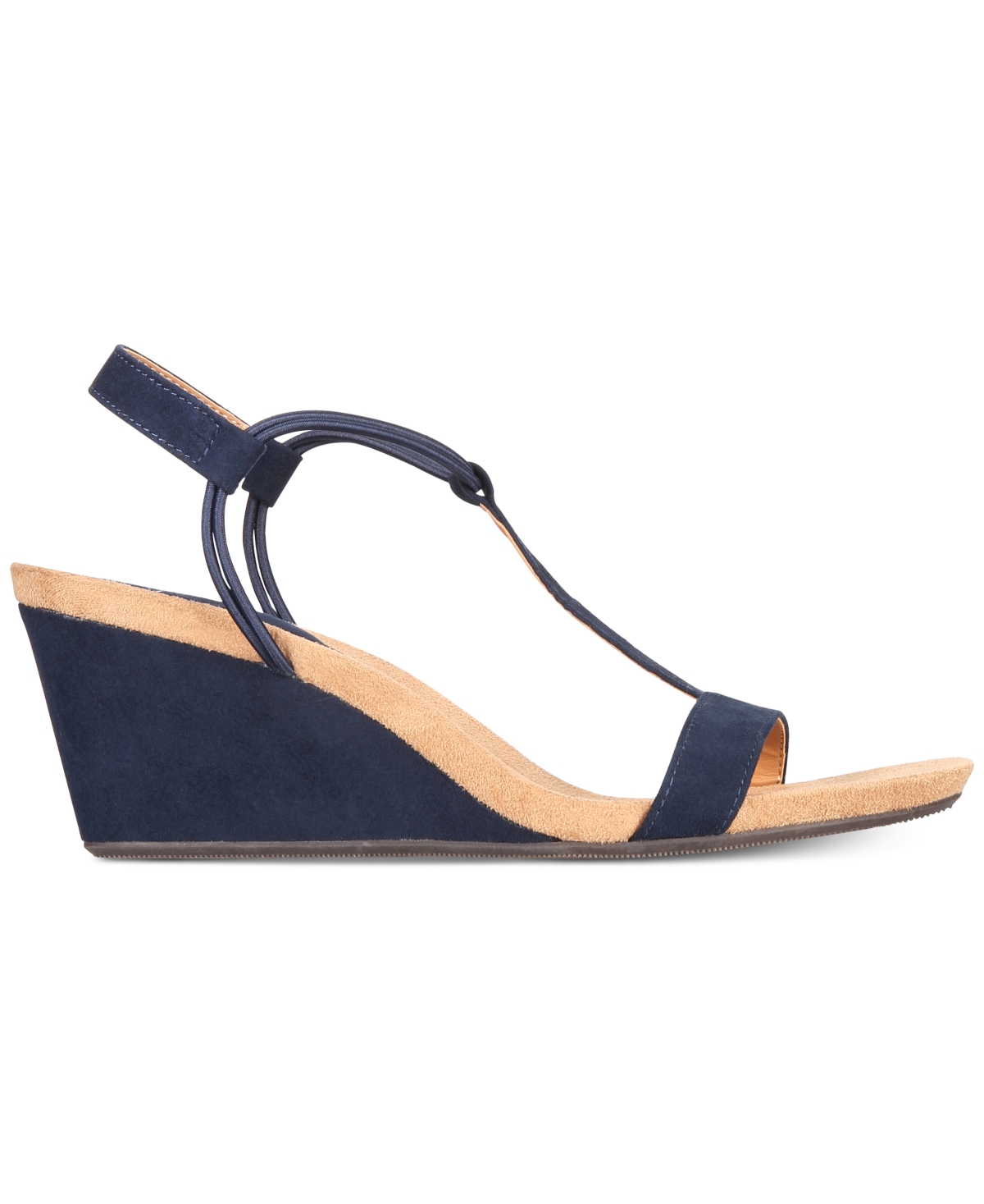 Style & Co Mulan Wedge Sandals, Created For Macy's Women's Shoes In Navy