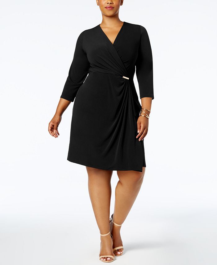 Charter Club Plus Size Faux-Wrap Dress, Created for Macy's - Macy's