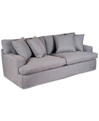Brenalee 93 Performance Fabric Slipcover Sofa with Four Pillows