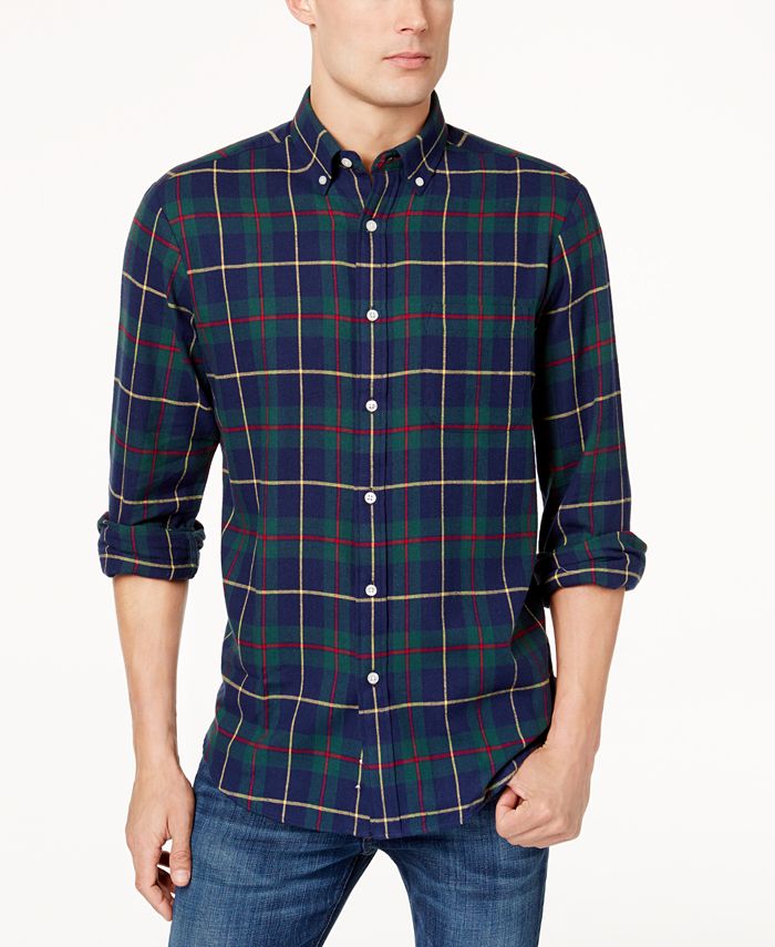 Club Room Men's Regular-Fit Plaid Flannel Shirt, Created for Macy's - Macy's