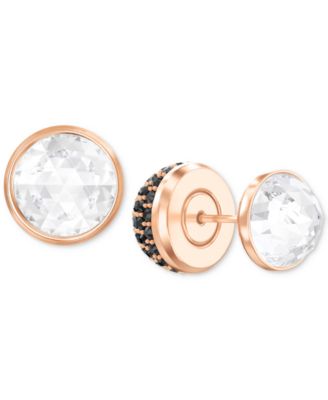 Swarovski - Rose Gold-Tone Pav&eacute; Crystal Front & Back Earrings