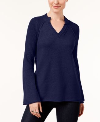 Style & Co - Split-Neck Bell-Sleeve Sweater