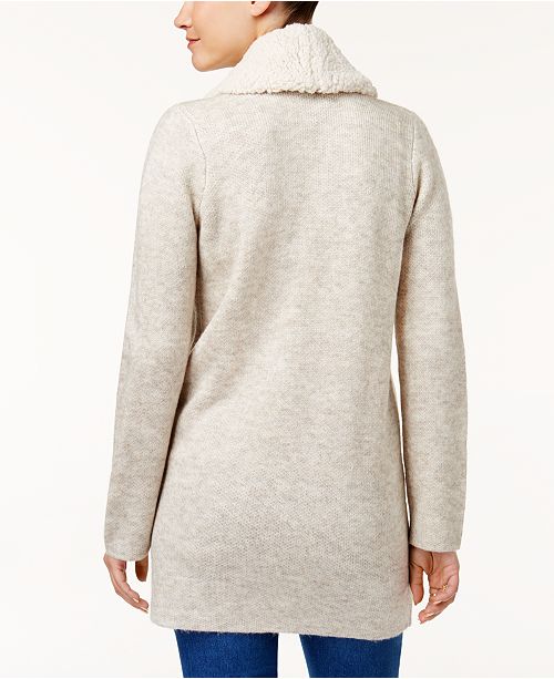 Style & Co Sherpa Fleece-Collar Cardigan, Created for Macy's & Reviews ...