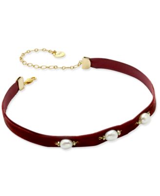burgundy choker necklace