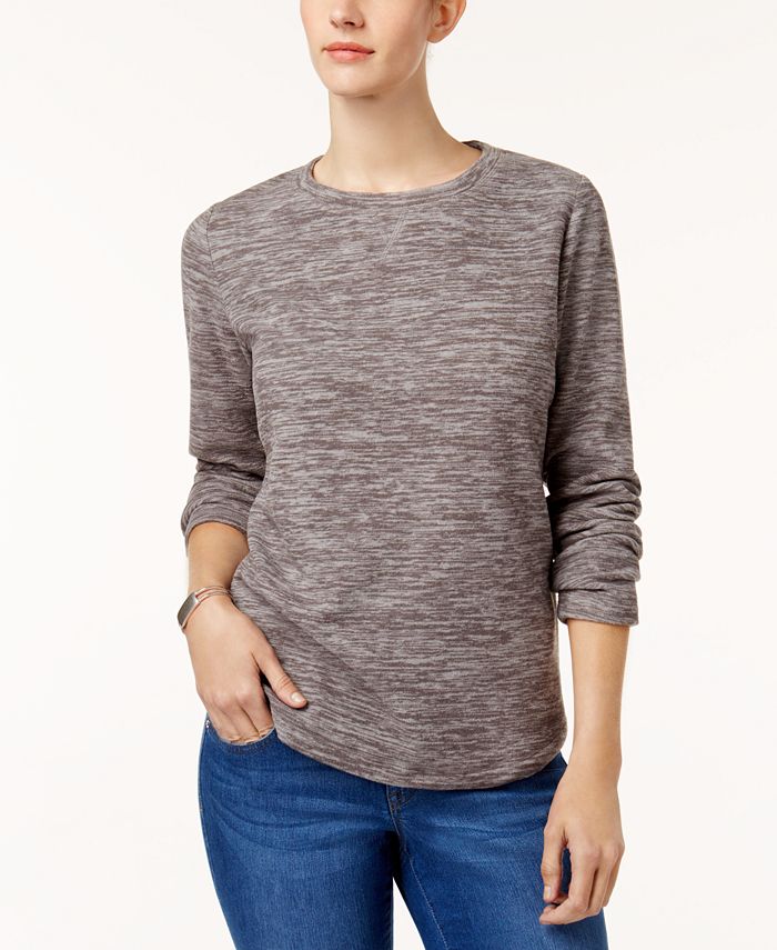 Karen Scott Women's Sport Space-Dyed Cowlneck Top Red Size Medium
