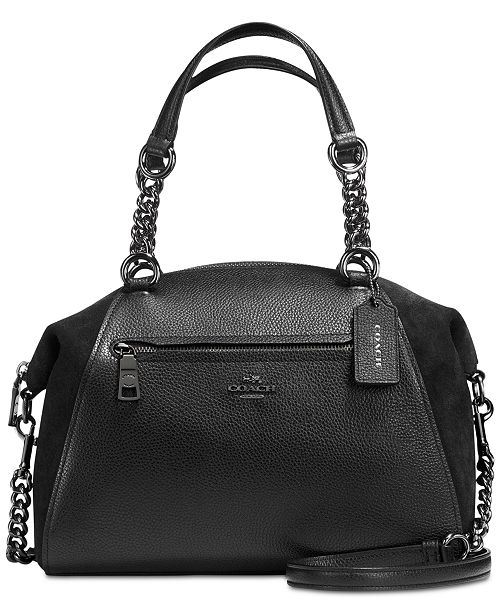 COACH Chain Prairie Satchel In Mixed Leathers & Reviews - Handbags & Accessories - Macy&#39;s