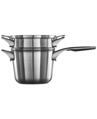 Calphalon Premier Space Saving Stainless Steel 4.5qt Sauce Pan with Double  Boiler 