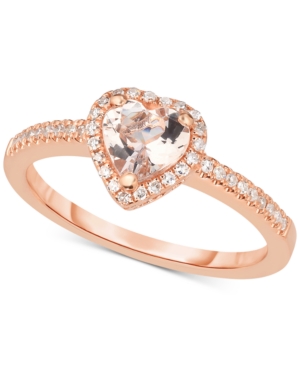 image of Morganite (5/8 ct. t.w.) & Diamond (1/6 ct. t.w.) Ring in 14k Rose Gold