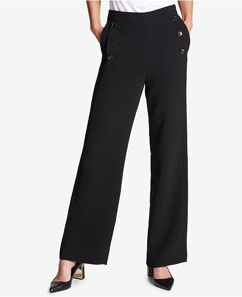Stretch Deco Crepe Wide-Leg Pants, Limestone