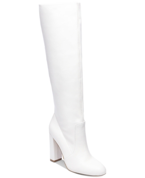 STEVE MADDEN Eton Stovepipe Boots in White Leather | ModeSens