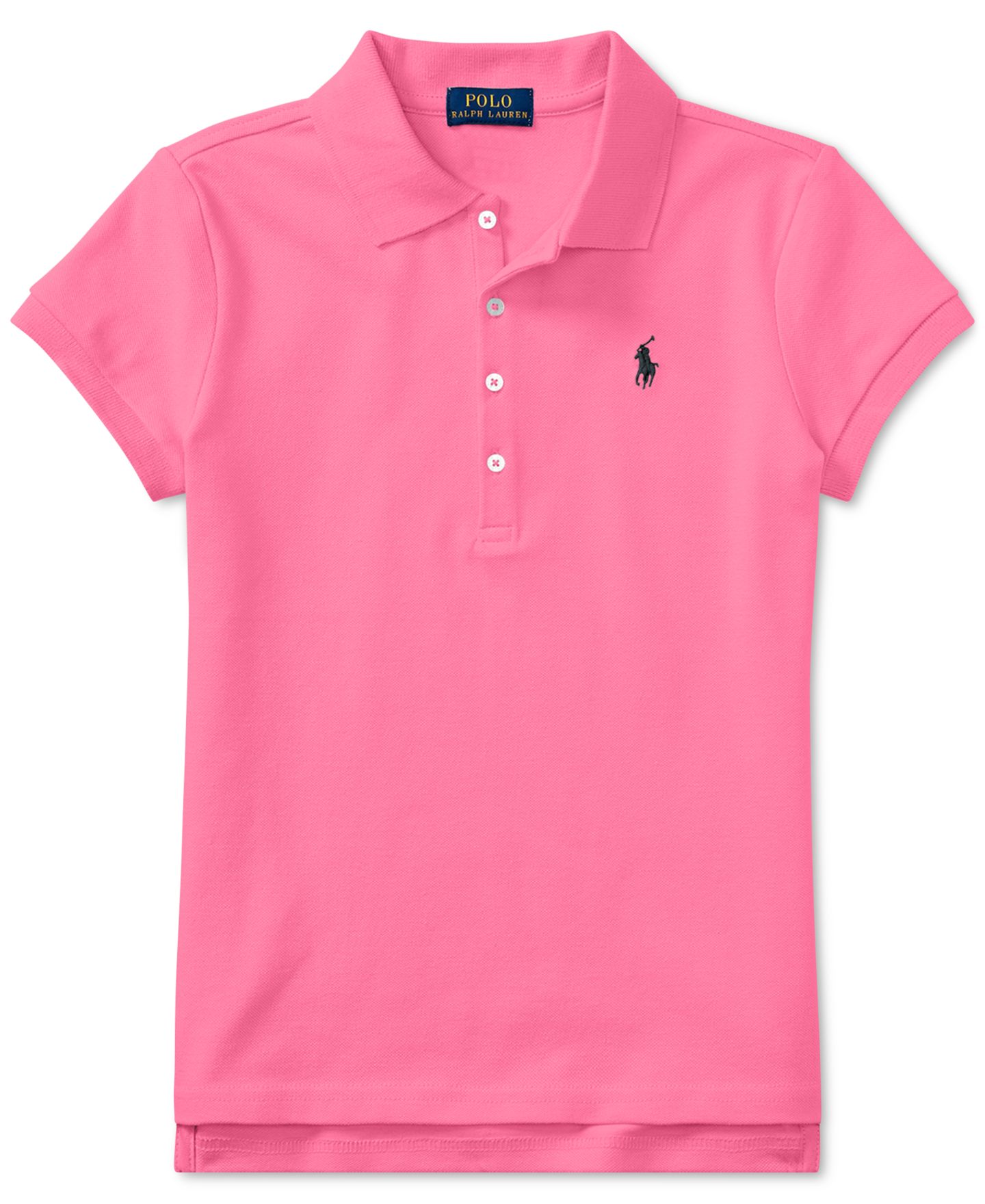 Поло Polo Ralph Lauren Stretch Cotton Mesh Polo Shirt для девочек, цвет: Розовый — фото 4