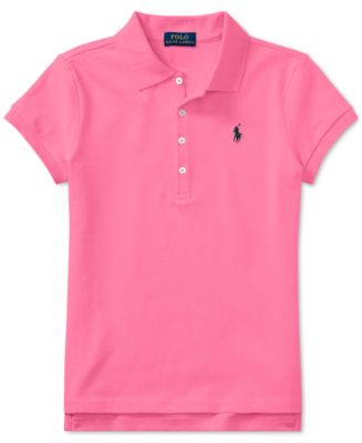 Polo Ralph Lauren Girls' 7-16 Stretch Cotton Mesh Polo Shirt - Macy's
