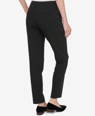 Twill Slim-Leg Ankle Dress Pants