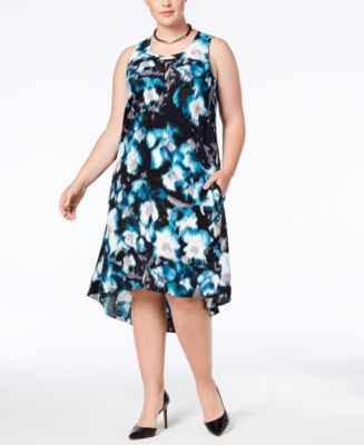 Alfani Plus Size Printed High-Low Dress, Created for Macy's - Macy's