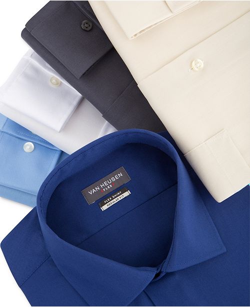 Van Heusen Men S Classic Fit Wrinkle Free Flex Collar Stretch