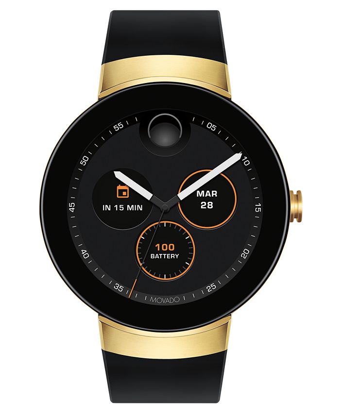 Movado Men s Connect Black Silicone Strap Smart Watch 46.5mm Macy s