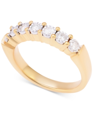 image of Diamond Band (1/4 ct. t.w.) in Sterling Silver or 14k Gold over Sterling Silver