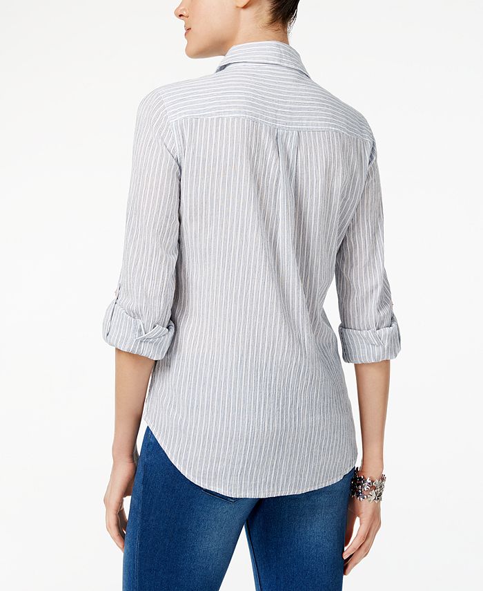 Style & Co Cotton Embroidered Shirt, Created for Macy's - Macy's