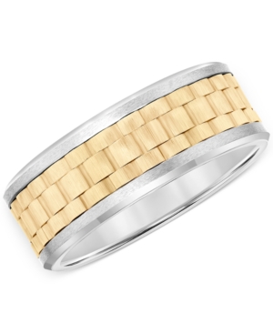 image of Two-Tone Comfort Fit Band in Tungsten Carbide