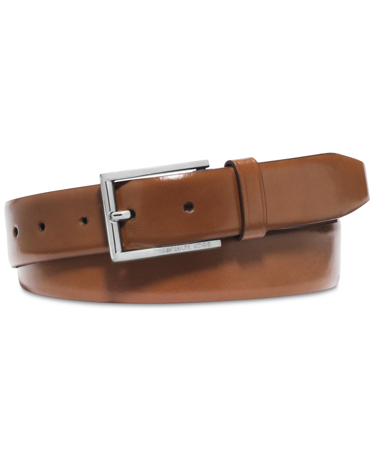 Michael Kors Men's Leather Dress Belt In Light Brown