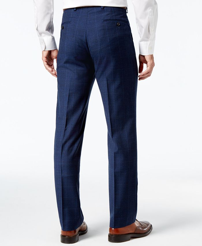 Lauren Ralph Lauren Men's Classic-Fit Ultraflex Navy Plaid Suit Pants ...