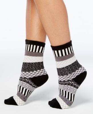 Hue Womens 2pk Holiday Fair Isle Boot Crew Socks Beige One Size