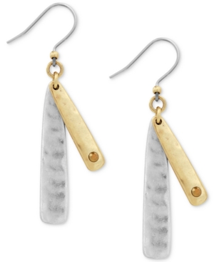 image of Lucky Brand Two-Tone Double-Layer Linear Drop Earrings