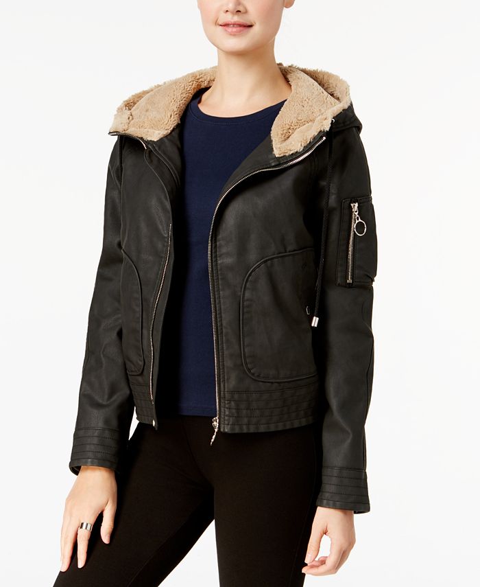 Fleece lined bomber jacket sale womens