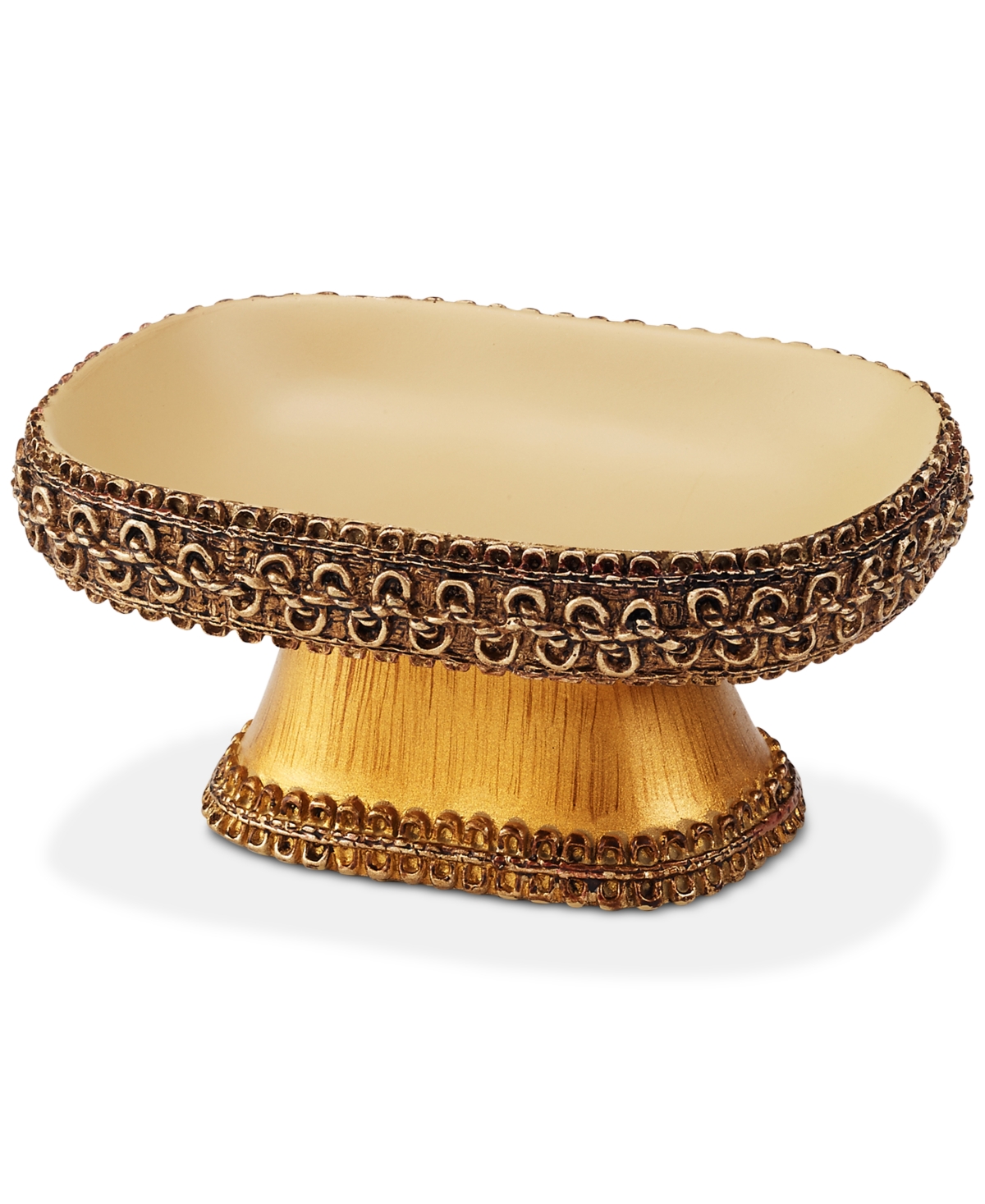 Braided Medallion Colorblocked Soap Dish - Pewter