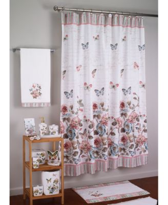 Avanti Butterfly Garden Ceramic Bath Accessories In White