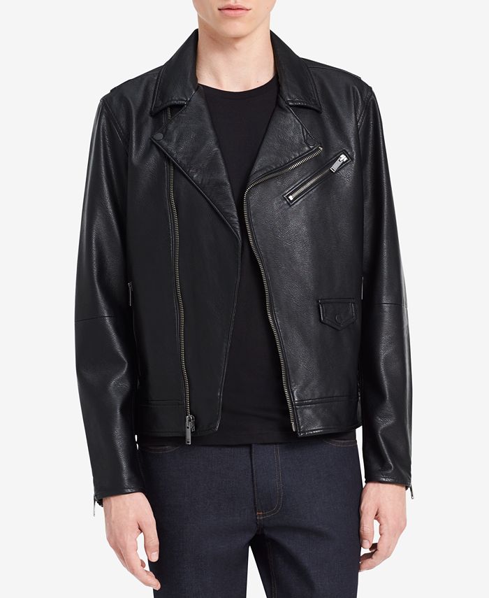 Calvin Klein Jeans Men's Faux-Leather Jacket - Macy's