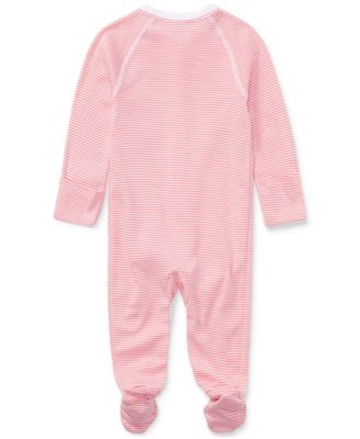 Baby Girls Striped Cotton Coverall
