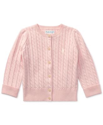 Ralph Lauren Baby Girls Cable-Knit Cotton Cardigan