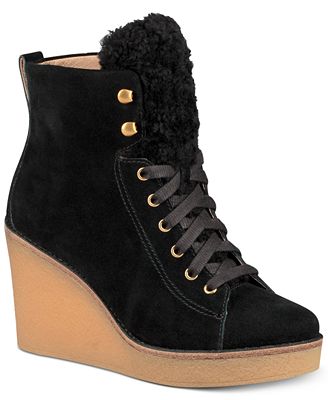 UGG® Women&#39;s Kiernan Wedge Lace-Up Booties - Boots - Shoes - Macy&#39;s