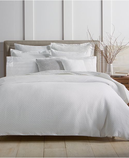 Charter Club Diamond Dot Cotton 300 Thread Count 2 Pc Twin Duvet