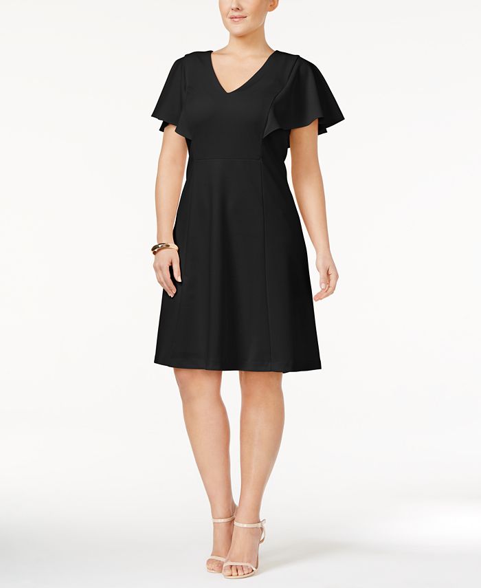 Calvin Klein Plus Size FlutterSleeve ALine Dress Macy's