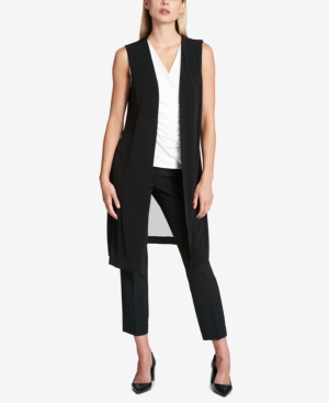 Dkny Sheer-Back Long Vest