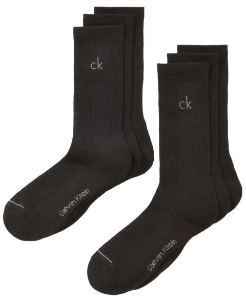 Носки Performance для мужчин, средней высоты, 6 шт. — Calvin Klein, цвет: Чёрный