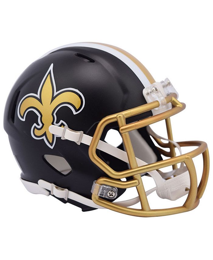 New Orleans Saints Mini Riddell Football Helmet Gold With 