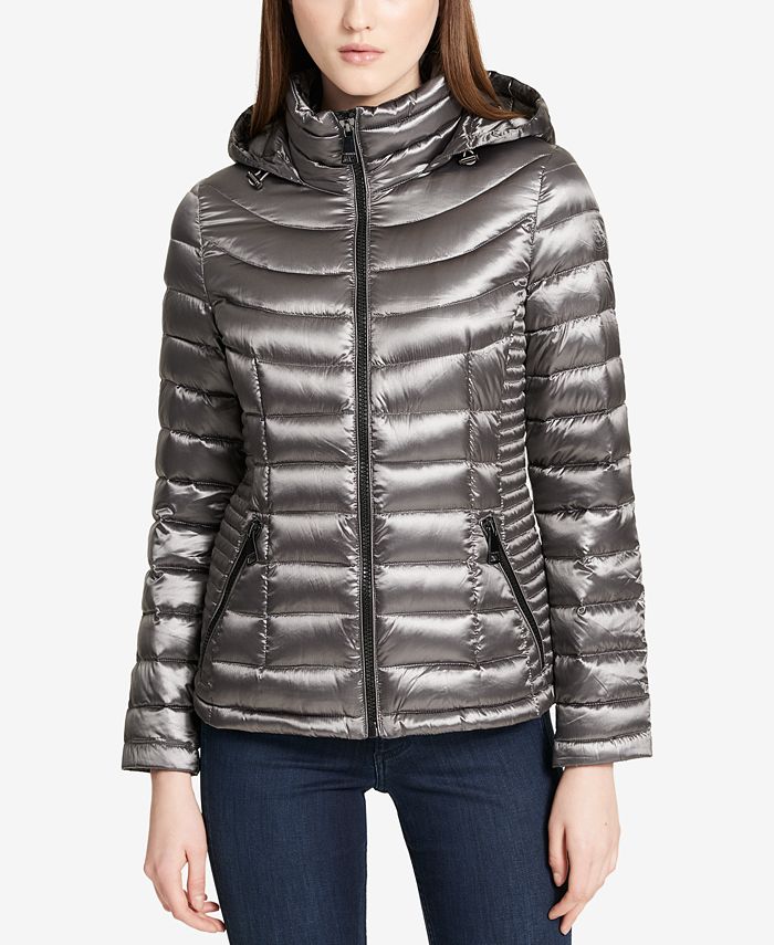 Calvin Klein Petite Packable Puffer Coat, Created for Macy's - Macy's