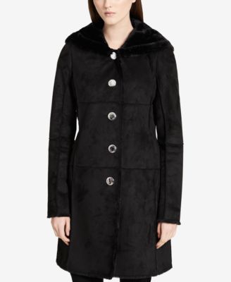 Calvin Klein - Hooded Faux-Shearling Walker Coat