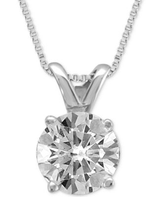 Macy's - Diamond Solitaire Pendant Necklace (1/2 ct. t.w.) in 14K Gold or White Gold