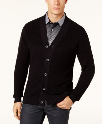 Alfani - Men's Ribbed Cardigan Sweater