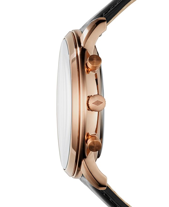 Fossil Men's Neutra Chronograph Black Leather Strap Watch 44mm Macy's