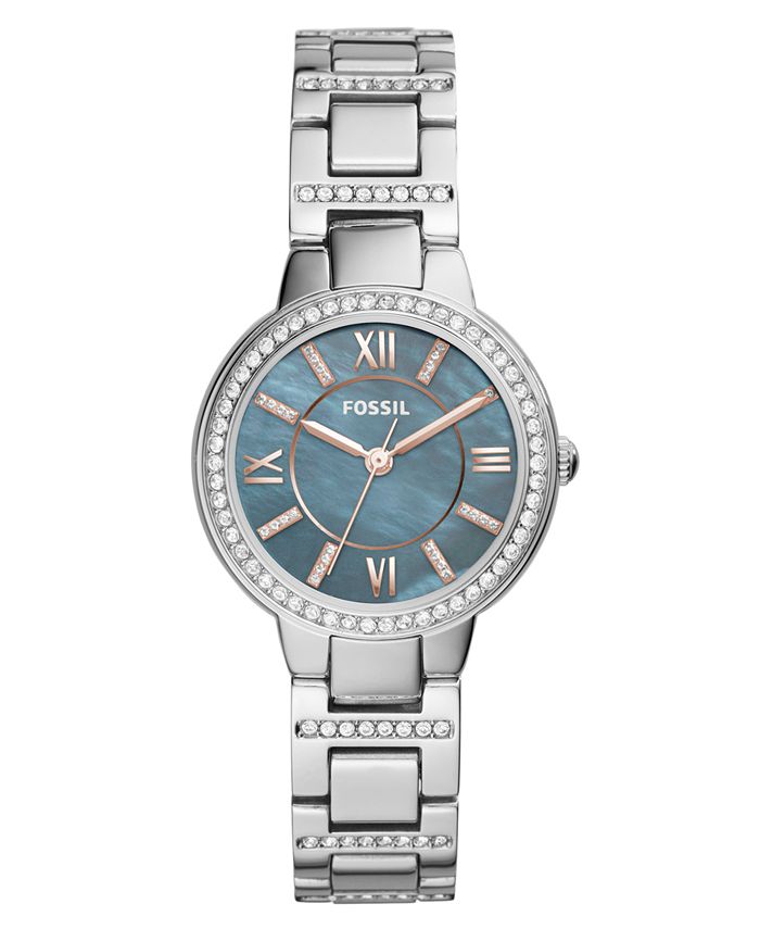 Fossil Women s Virginia Stainless Steel Bracelet Watch 30mm Macy s