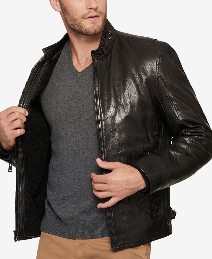 Andrew Marc Men's Leather Moto Jacket Macy's