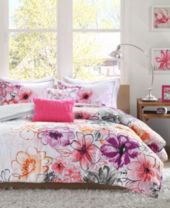 Chic silver grey metallic sparkle ruffle glitter girls soft comforter set. teen bedding macy s