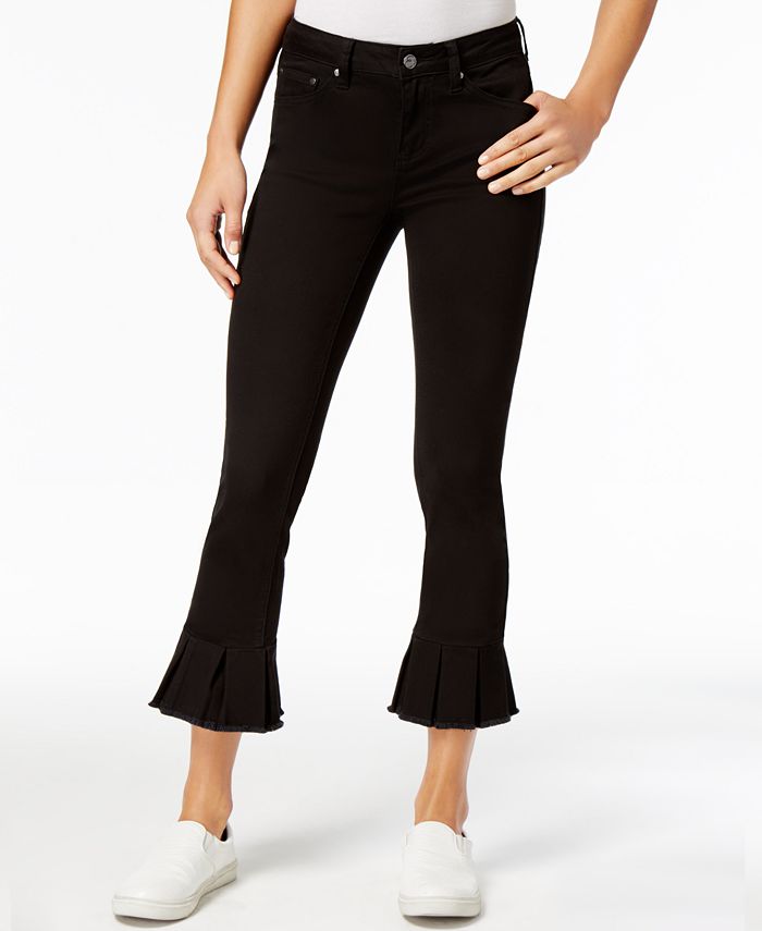 Earl Jeans Cropped Ruffled-Hem Jeans - Macy's